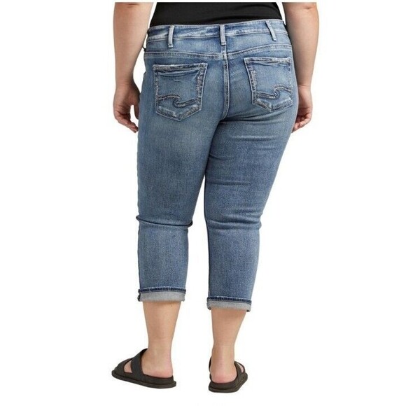 NWOT Silver Jeans Co. Plus Size Elyse Mid Rise Capri Size 24w Summer Casual - Picture 1 of 7